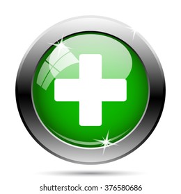 Medical cross icon. Internet button on white background. EPS10 vector.