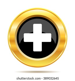 Medical cross icon. Internet button on white background. EPS10 vector.