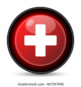Medical cross icon. Internet button on white background. EPS10 vector