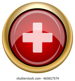 Medical cross icon. Internet button on white background. EPS10 vector.