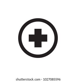 Medical cross icon isolated on white background