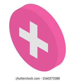 Medical cross icon. Isometric of medical cross vector icon for web design isolated on white background