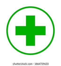 Medical cross icon over white background, line style, vector illustration. Medicine and pharmacy sign.