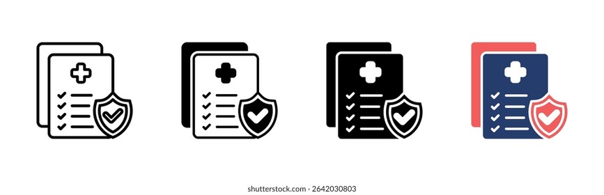 Medical Cross icon sheet multiple style collection