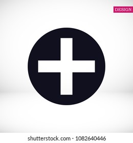 medical cross icon, stock vector illustration flat design style