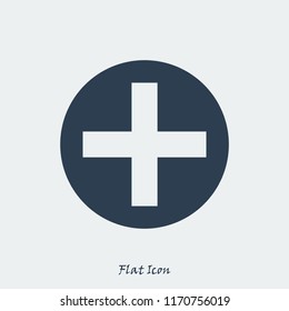 medical cross icon, stock vector illustration flat design style