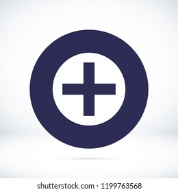 medical cross icon, stock vector illustration flat design style