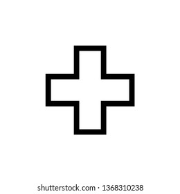 medical cross icon in trendy flat style 