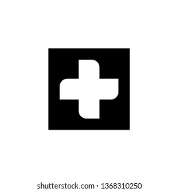 medical cross icon in trendy flat style 