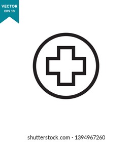 medical cross icon in trendy flat style 