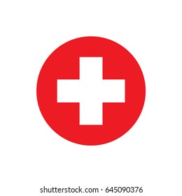 Medical Cross Icon. Vector add, plus button icon.