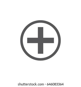 Medical Cross Icon. Vector add, plus button icon.