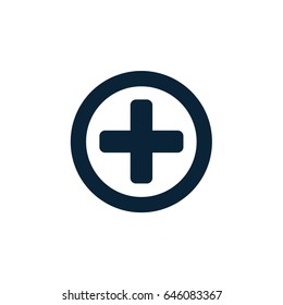 Medical Cross Icon. Vector add, plus button icon.