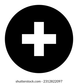 vector de icono cruzado médico diseñado en estilo minimalista glifo sólido (tablero de 32px)
