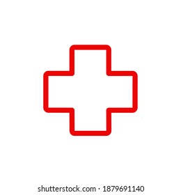 Medical cross icon, vector illustration. Flat design style. vector medical cross icon illustration isolated on white background, medical cross icon.