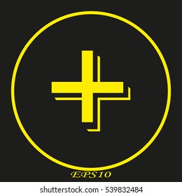 Medical cross, icon, vector illustration EPS 10