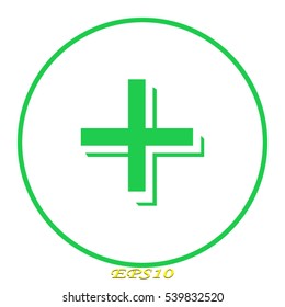 Medical cross, icon, vector illustration EPS 10