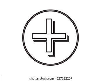 Medical cross, icon, vector illustration eps10