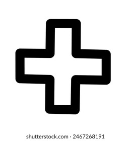 medical cross icon vector with simple design