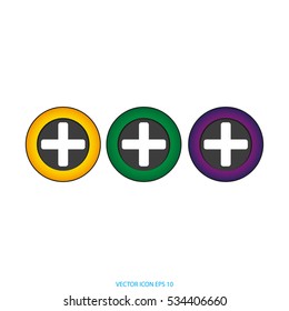 Medical cross icon, website button 