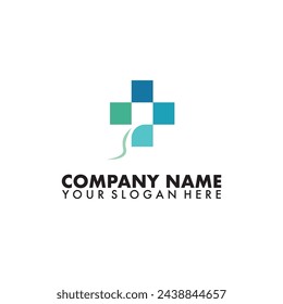 Medical cross with kite logo vector on isolated background