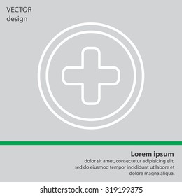 Medical cross line icon