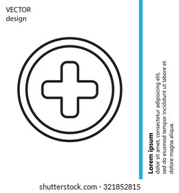 Medical cross line icon