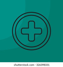Medical cross line icon