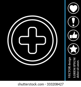Medical cross line icon