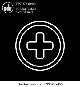 Medical cross line icon
