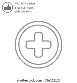 Medical cross line icon