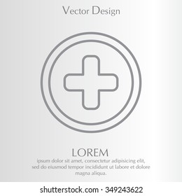 Medical cross line icon