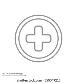 Medical cross line icon
