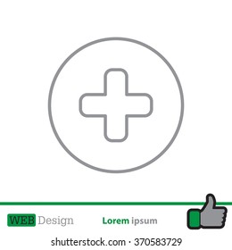 Medical cross line icon