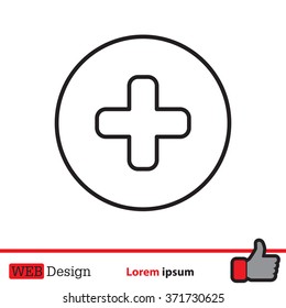Medical cross line icon