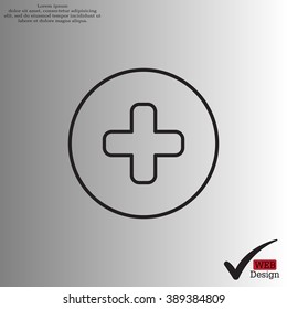 Medical cross line icon
