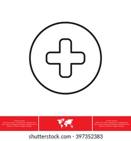 Medical cross line icon