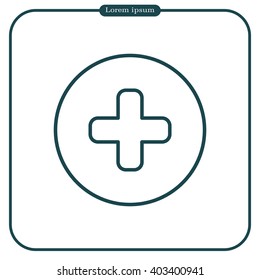 Medical cross line icon