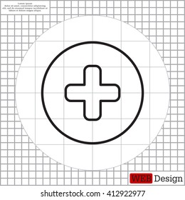 Medical cross line icon