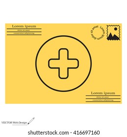 Medical cross line icon