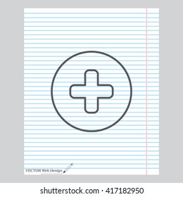 Medical cross line icon