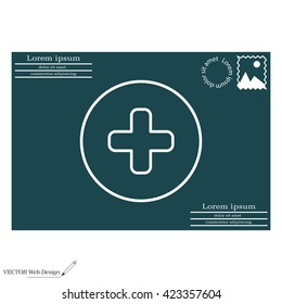 Medical cross line icon