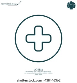 Medical cross line icon