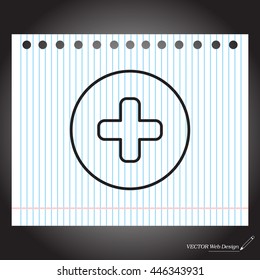 Medical cross line icon