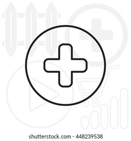 Medical cross line icon