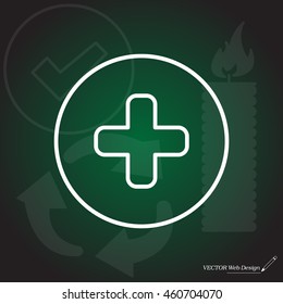 Medical cross line icon