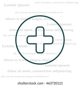 Medical cross line icon