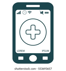 Medical cross line icon