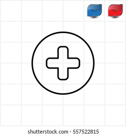 Medical cross line icon
