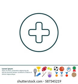 Medical cross line icon